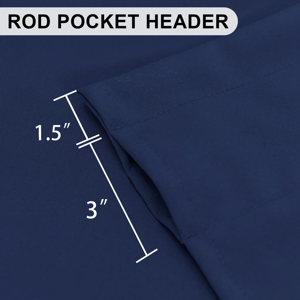 Dwcn Navy Valance Curtain For Bedroom, Kitchen Valance Solid Short Topper, Room Darkening Curtain Valance, Rod Pocket Bathroom/B