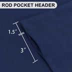 Dwcn Navy Valance Curtain For Bedroom, Kitchen Valance Solid Short Topper, Room Darkening Curtain Valance, Rod Pocket Bathroom/B
