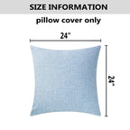 Home Brilliant Blue Throw Pillow Cover Linen European Decorative Pillow Case Large Cushion Cover For Patio Floor Garden, 24X24(6
