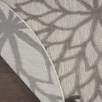 Nourison Aloha Indoor/Outdoor Floral Silver Grey 7'10' X Round Area Rug, (8' Round)