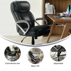 Flash Furniture Hercules Series Big & Tall 500 Lb. Rated Black Leathersoft Executive Swivel Ergonomic Office Chair With Extra Wide Seat