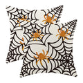 Yxuiyal Spider Web Throw Pillow Covers 18X18 Inch Set Of 2 Halloween Decorative Farmhouse Pillow Covers Outdoor Spider Decor Cus