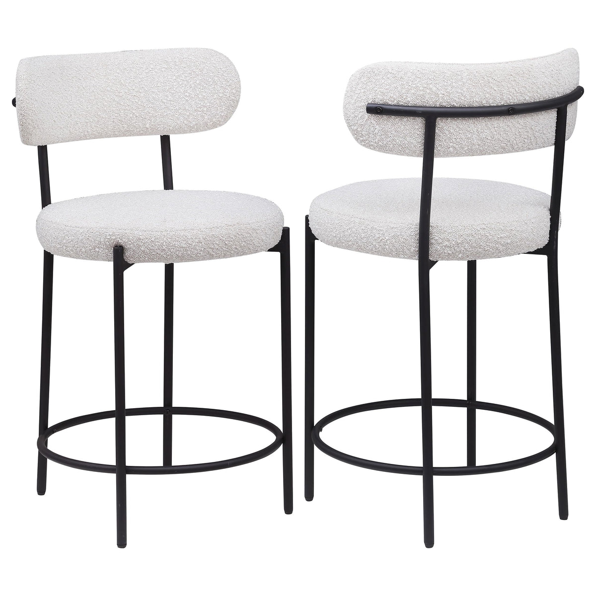 Coaster Home Furnishings Viola Boucle Upholstered Counter Chair Cream (Set of 2)