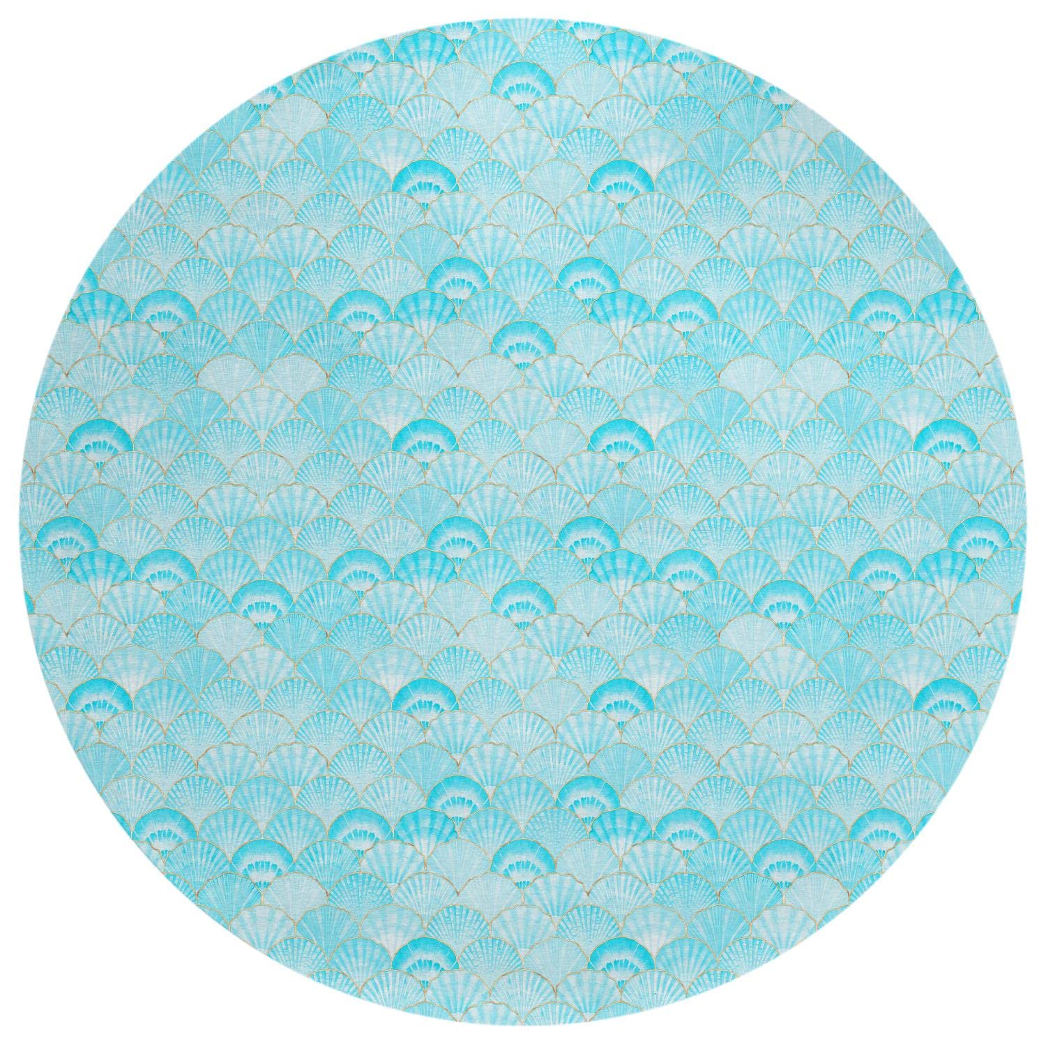 Dalyn Indoor Outdoor Seabreeze Sz2 Teal Washable 8' X 8' Round Rug Sz2Te8Ro