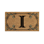 Evergreen Monogram Coir Doormat | Letter I | Front Door Mat For Outdoor Indoor Entrance | 28X16 Inches | Non-Slip Backing Doorwa
