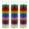 Mega Candles 3 pcs Unscented 7 Color Glass Prayer Devotional Candle, Hand Poured Wax Candles 2 Inch x 8 Inch, Great for Sanctuar