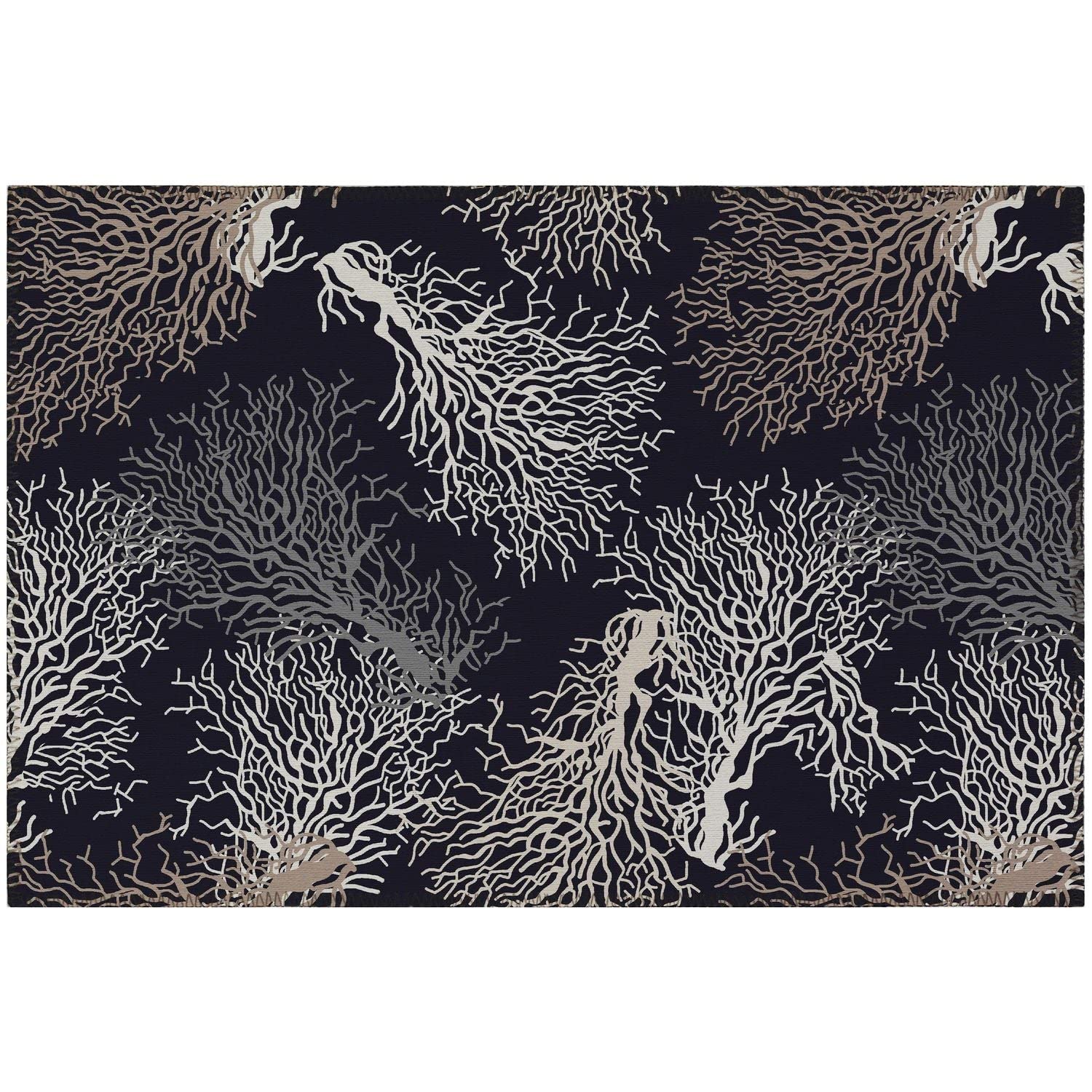 Seabreeze Sz3 Black Coastal Rug Rectangle 10' X 14'
