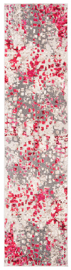 Safavieh Madison Collection Runner Rug - 2'2'' X 16', Grey & Red, Boho Abstract Distressed Design, Non-Shedding & Easy Care, Ide