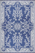 Mad Mats Traditional Outdoor Rug, Reversible Plastic Mat (6' X 9', Oriental Garland - Blue/White)