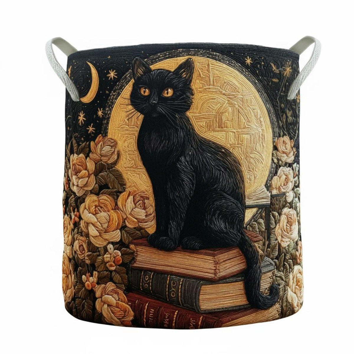 LOOM TREE Cat Laundry Basket Foldable Feline Motif Hamper Storage Bin for Blanket for Bedroom, Nursery Cat Patternd|Home & Gard