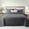 Exclusivo Mezcla Soft Quilt Set King Size, 3 Pieces Lightweight Quilts Grey Bedspreads Coverlets Bedding Set For All Seasons, Gr