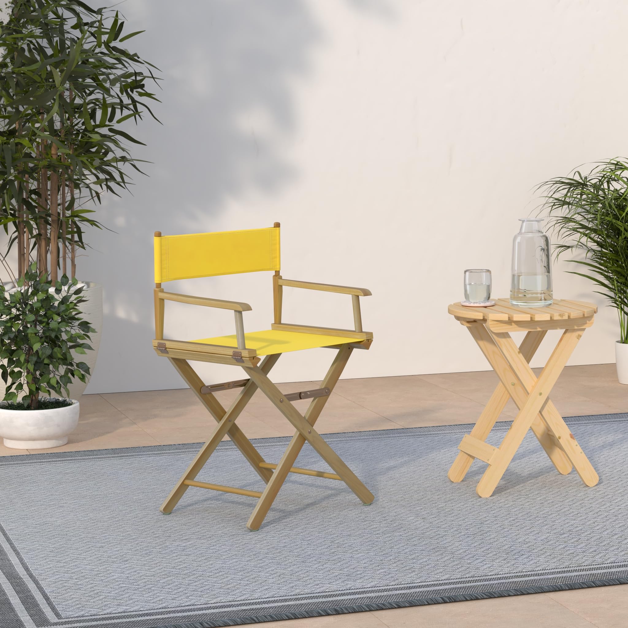 Casual Home 200-00/021-34 Director'S Chair 18&quot; - Classic Height Natural Frame/Gold Canvas