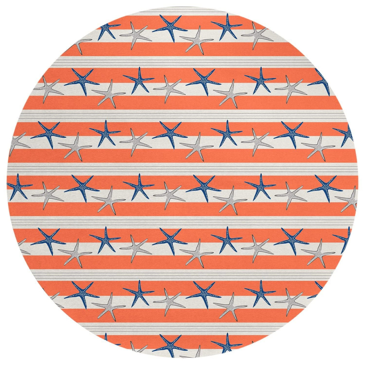 Seabreeze Sz12 Orange Coastal Rug Round 8' X 8'