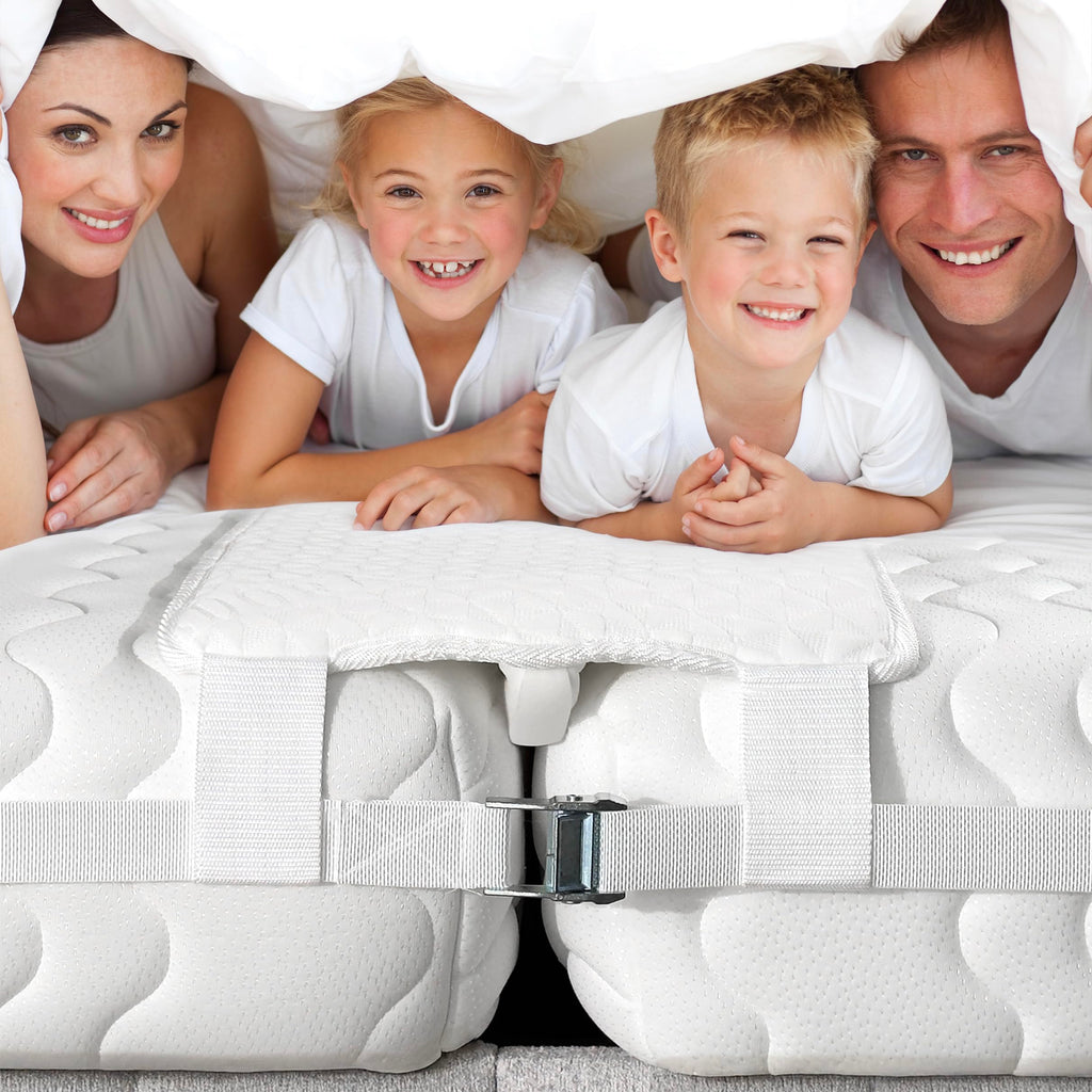 EPHEDORA Twin to King Bed Bridge Converter Kit - 10" Extra Wide Memory Foam Gap Filler, White