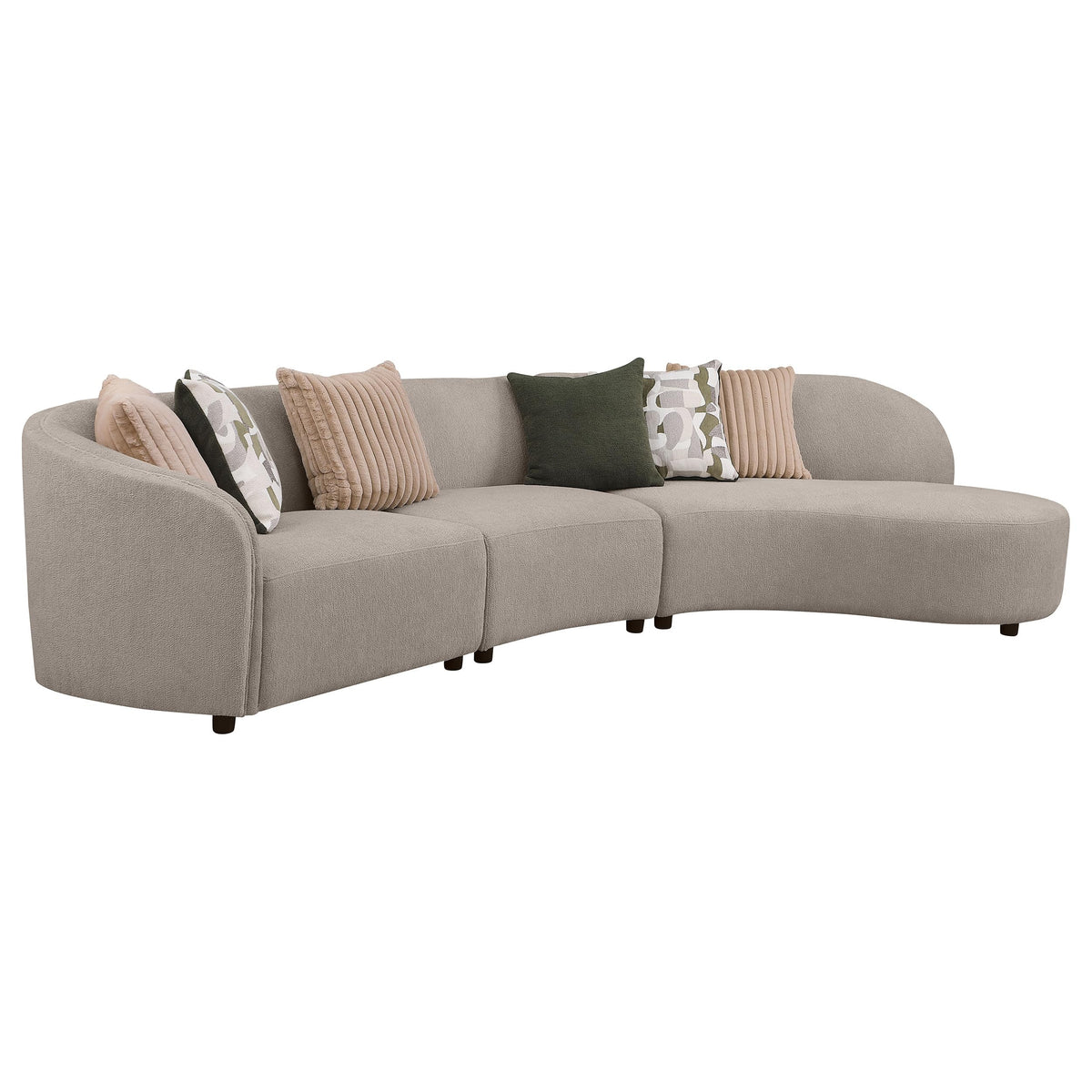 Coaster Home Furnishings Fayette 3-Piece Upholstered Sectional Sofa Greige