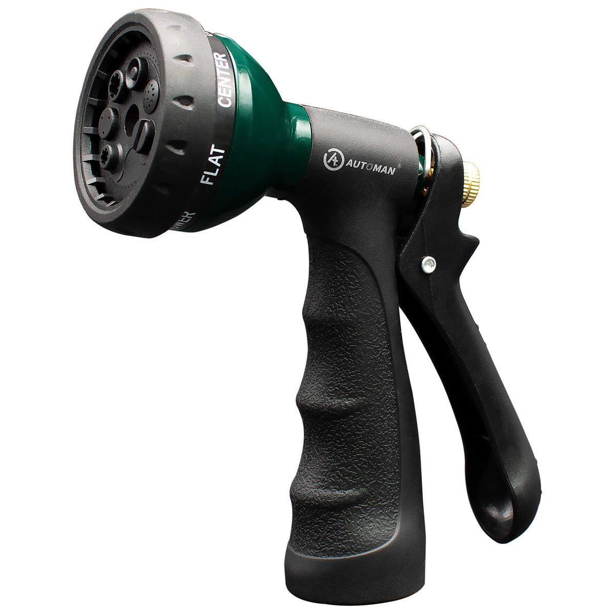 Automan-Garden-Hose-Nozzle, Metal Water Spray Nozzle With Heavy Duty 7 Adjustable Watering Patterns,Slip Resistant For Watering