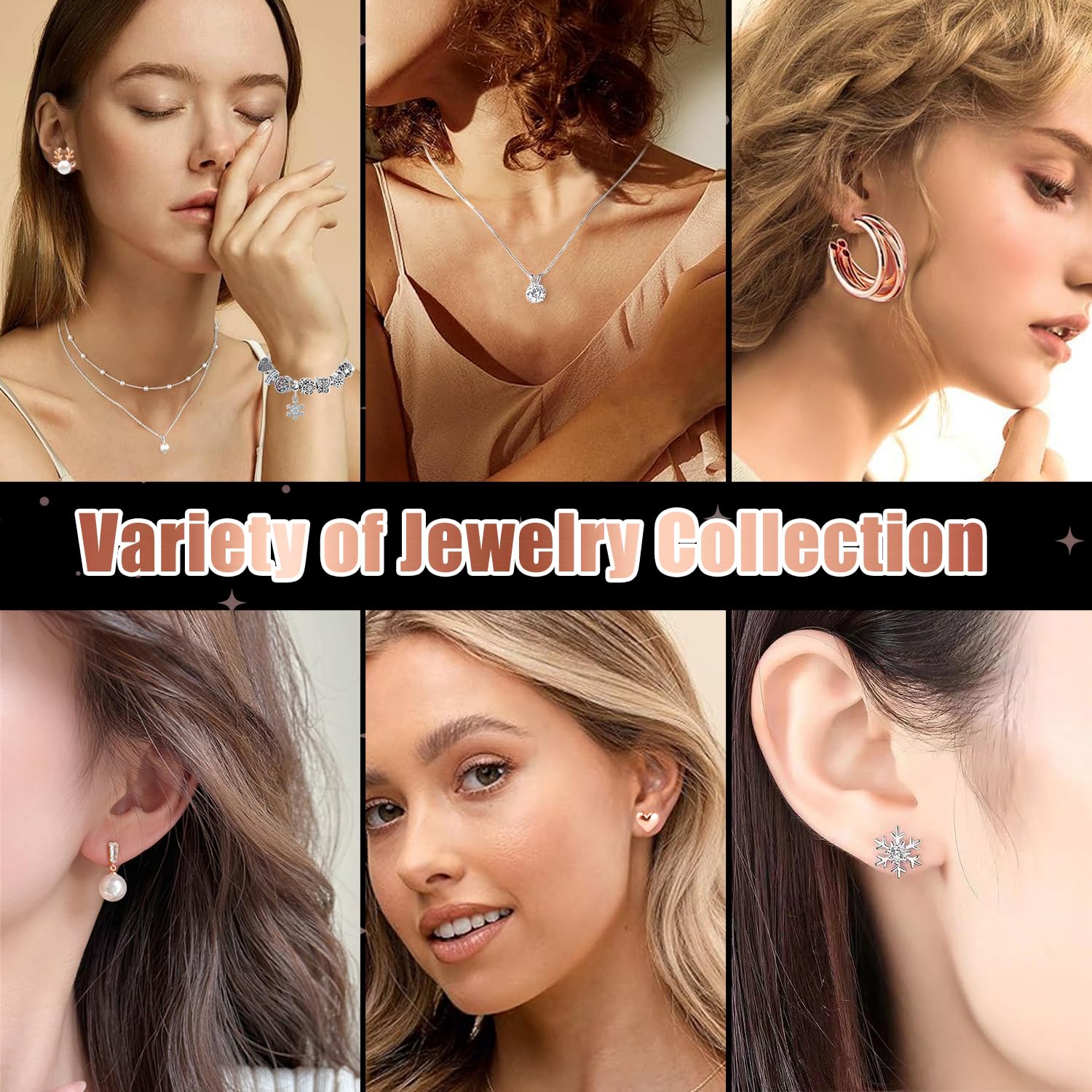 Jewelry Advent Calendar 2023 Teen Girls Women, Rose Gold And Silver Charm Bracelet Countdown Calendar And Fashion Jewerly Earrin