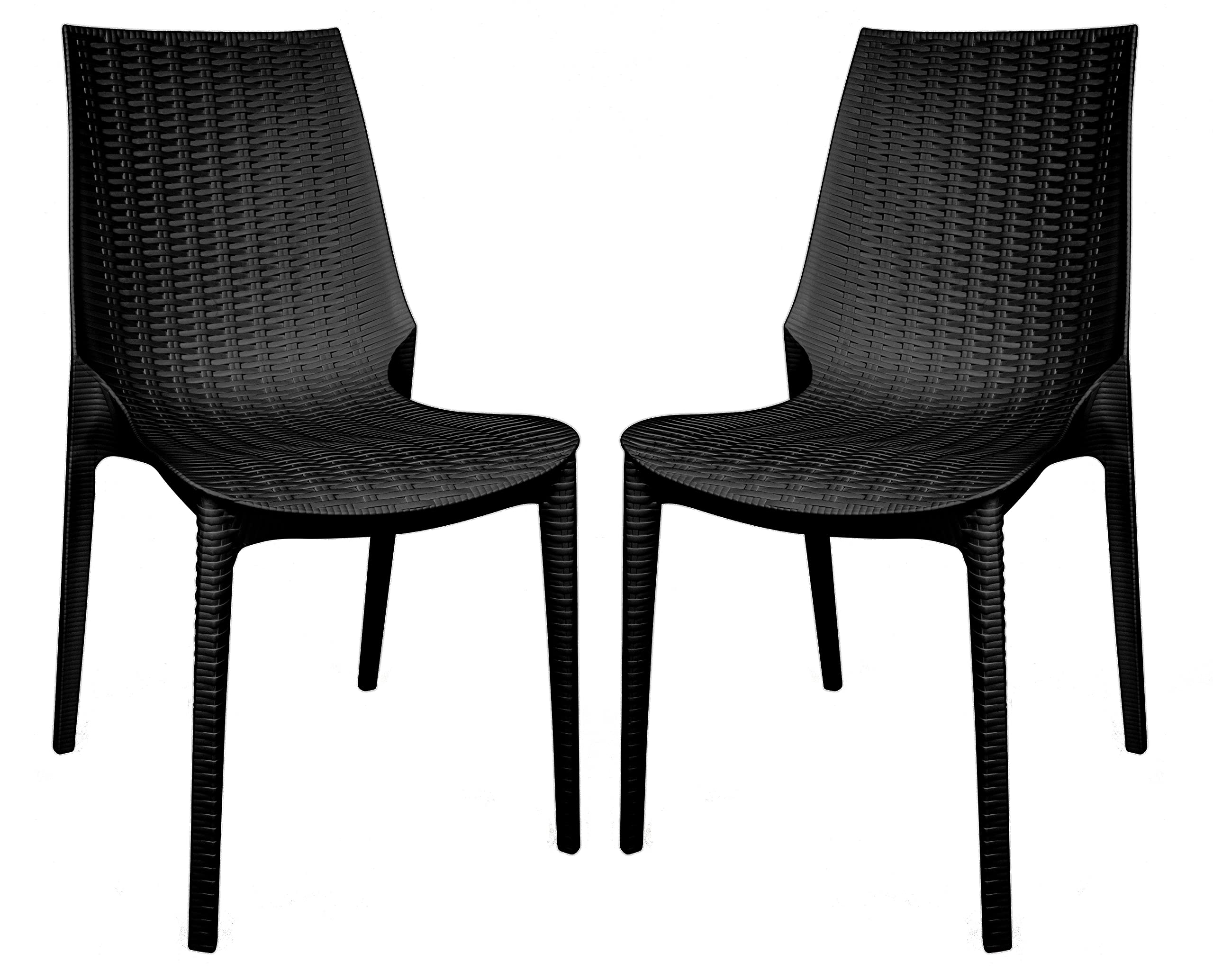 Kent Outdoor Patio Plastic Dining Chair, Set of 2