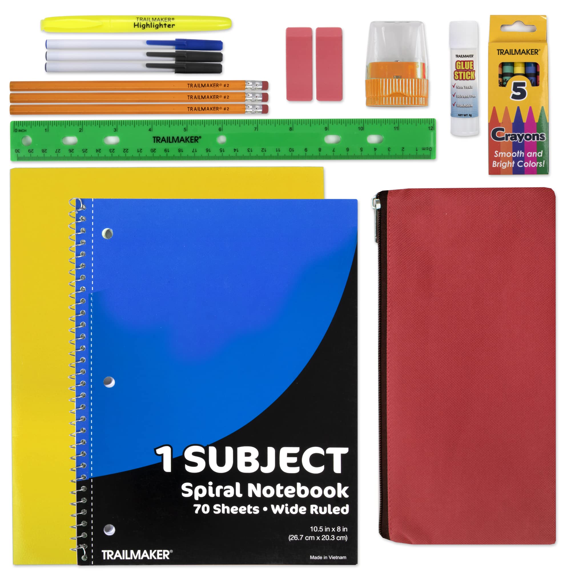 20 Piece School Supplies Pack For K-12 Back To School Supplies Bundle For School Students, Boys And Girls