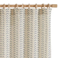 Jinchan Printed Linen Curtains, 96 Inches Long 2 Panels Boho Curtains For Living Room, Blue Flax Linen Farmhouse Herringbone Cur