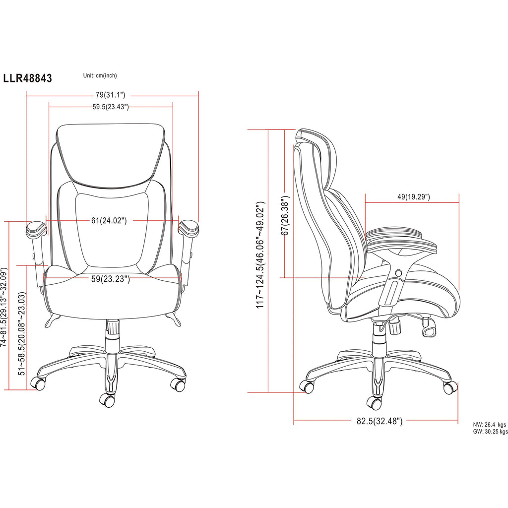 Lorell - LLR48843 - Big Tall Chair with Flexible Air Technology