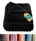 Fleece Blanket Throw Size  College Dorm Room Essentials  50x60, Black