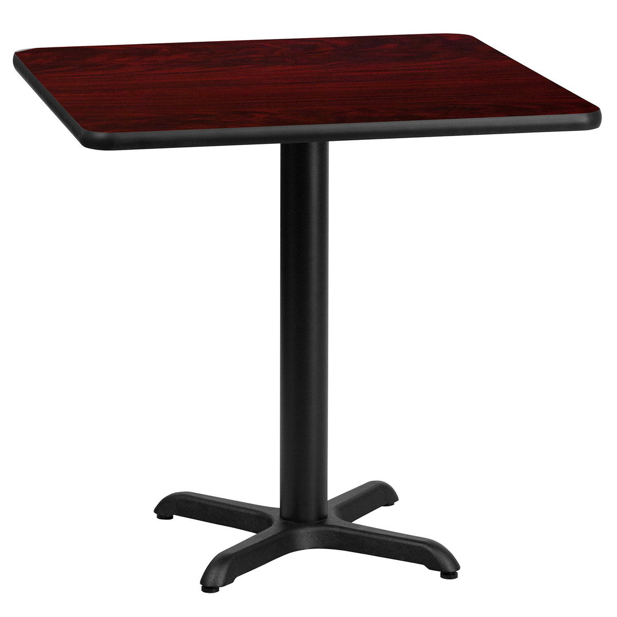 Flash Furniture Graniss 24'' Square Mahogany Laminate Table Top With 22'' X 22'' Table Height Base