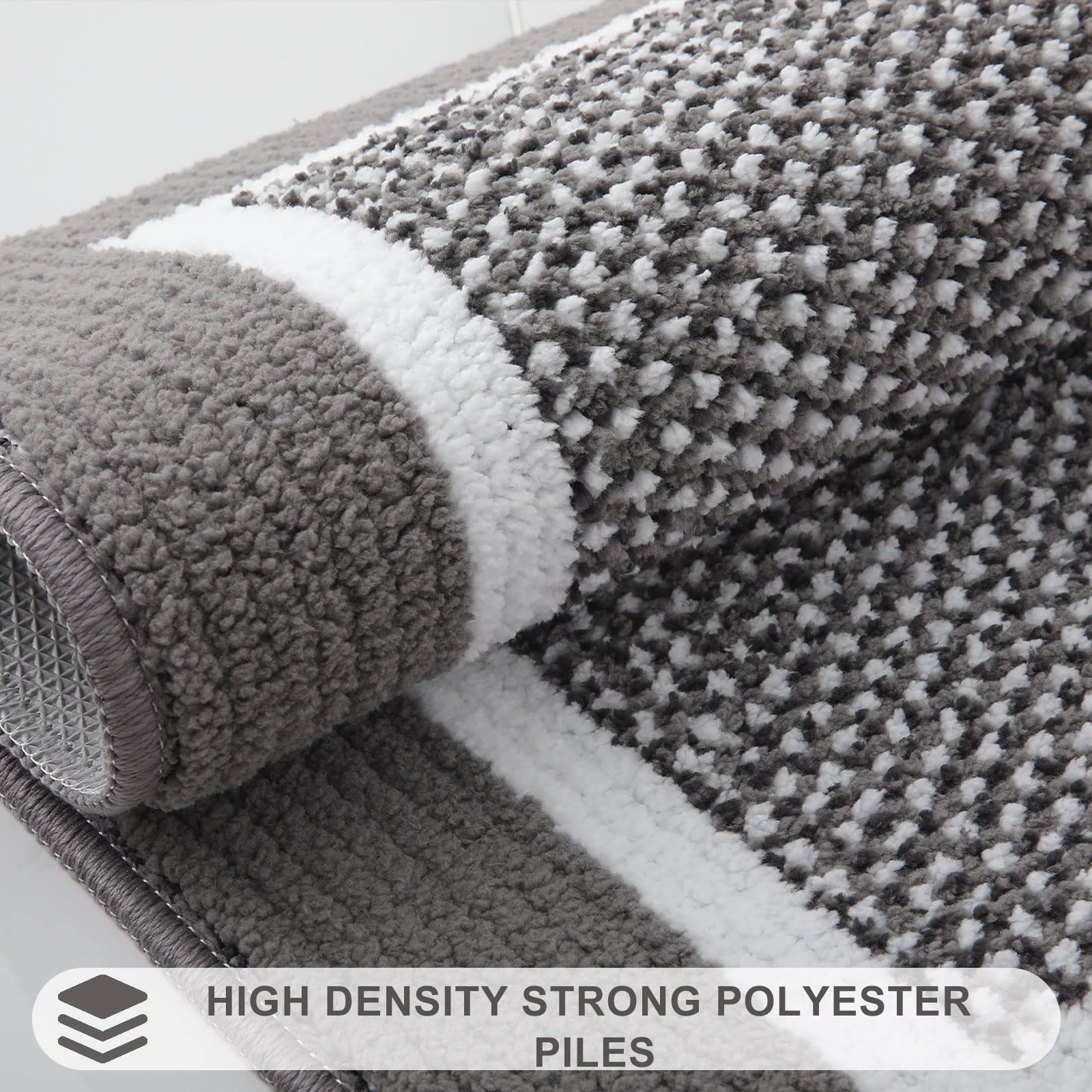 Colorxy Indoor Door Mat, Non-Slip Absorbent Resist Dirt Entrance Mat, Sturdy Low-Profile Inside Floor Carpet Mats, Washable Front Entry Doormats For Entryway, 71''X47'', Grey
