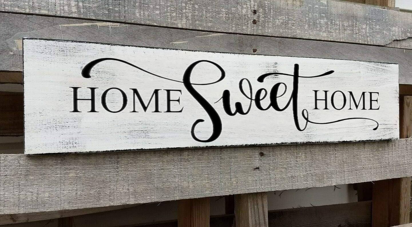 Home Sweet Home Signs Wall Decor Modern Farmhouse Rustic Wall Signs,Master Bedroom Signs Wall Decor Above Bed Framed Hanging Pla