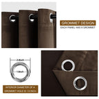 Dwcn Dark Brown Blackout Velvet Curtains - 84 Inches Long Refresh Bundleable Heavy Duty Thermal Insulated Grommet Window Panels