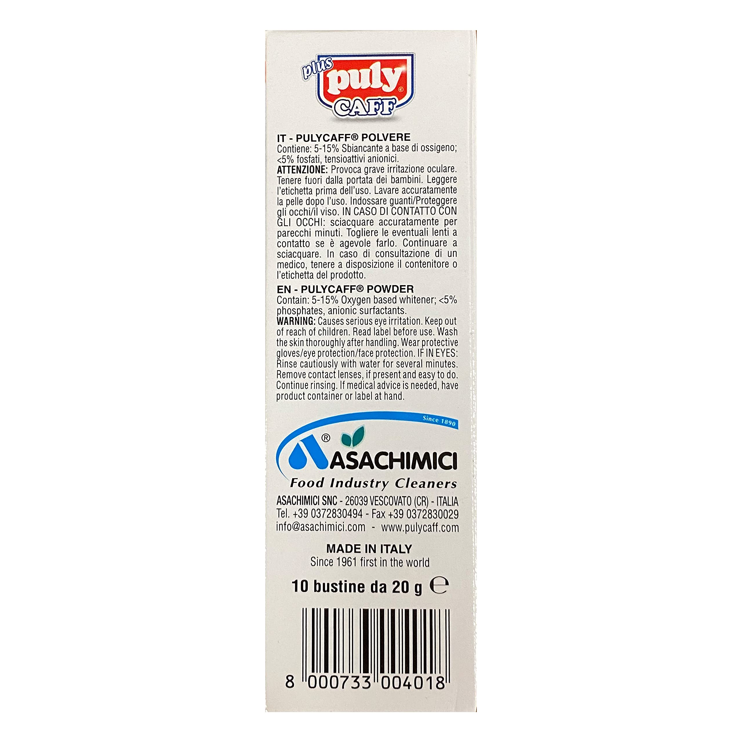 Puly Caff Plus Espresso Machine Cleaner Box Of 10 Packets