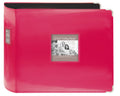 Pioneer T-12JF/C 12X12 Jumbo Sewn Leatherette Metal Corner 3-Ring Binder Scrapbook, Bright Pink