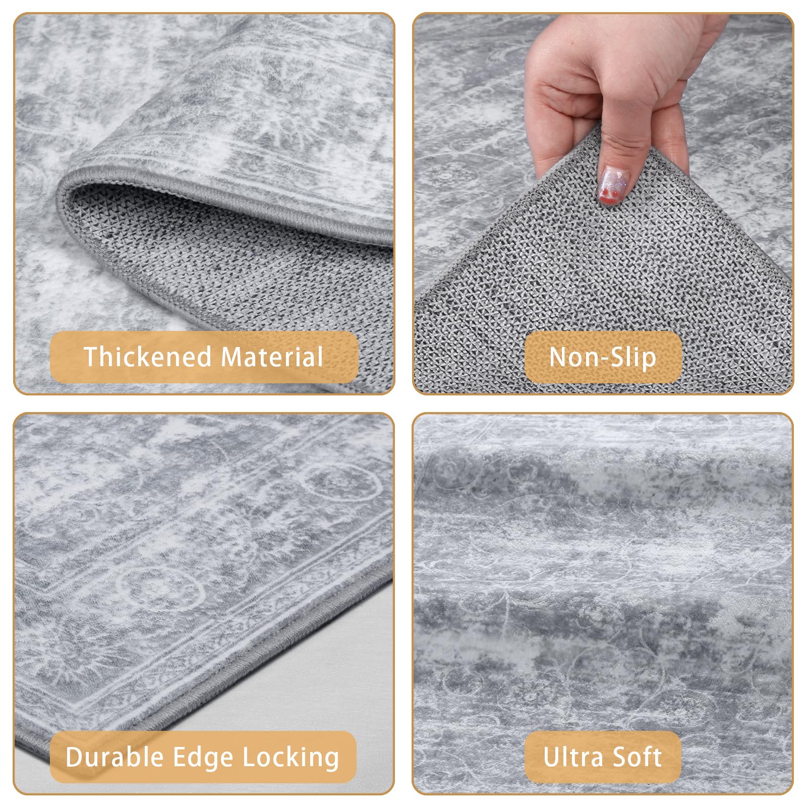Sunnewt Non Slip Hallway Runner Rug 2'X6' Long For Kitchen Machine Washable Soft Floor Carpet Runners Rubber Backed For Hall Lau