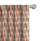 Ambesonne Retro Window Curtains Pack of 2, Sixties and Seventies Style Geometric Round Shaped Repeated Symmetric Design, Lightwe