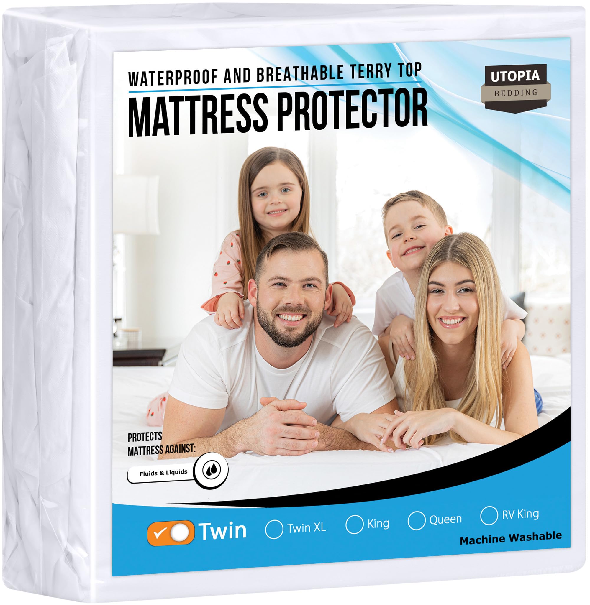 Utopia Bedding Waterproof Mattress Protector King Size (Pack Of 14), Premium Terry Mattress Cover 200 Gsm, Breathable, Fitted St