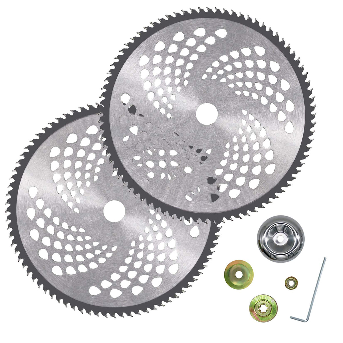 Czs 10' X 80T Carbide Tip Brush Cutter Blades Premium Stainless Steel Trimmer Head With Universal Adapter Kit For Cutter, Trimm
