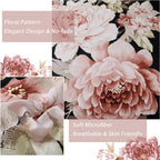Dintszyayue Black Comforter Set King Size 7 Pieces Pink Floral Bed In A Bag, Complete Bedding Sets Elegant Flower Bed Set Comfor