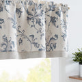 jinchan Linen Valance Curtain Farmhouse Window Decor Floral Print Valance for Kitchen Living Room Double Layer Blackout Valance 