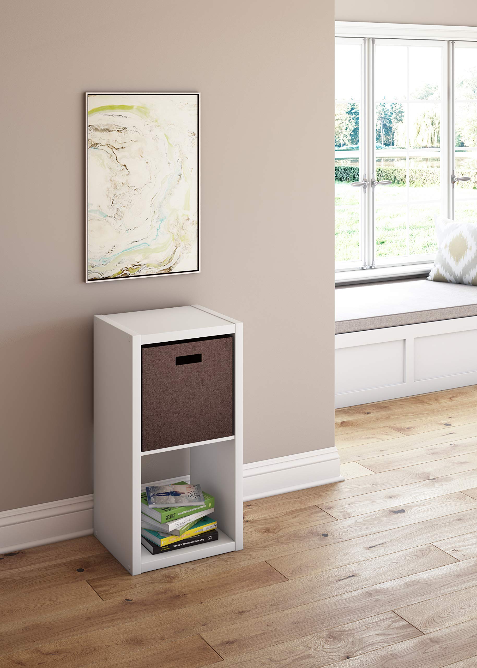 Closetmaid 2 Cube Storage Shelf Organizer, Stackable With Open Back, Vertical Or Horizontal, Easy Assembly, Wood, White Finish