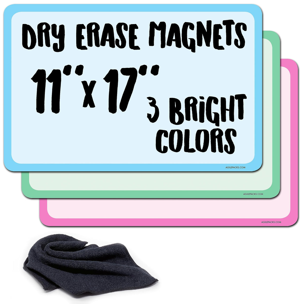 Magnetic Dry Erase Whiteboard Sheet 11' X 17' - Kitchen, Fridge, Office, Classroom, Organizer Plus Magnetic Cloth Eraser (Mult