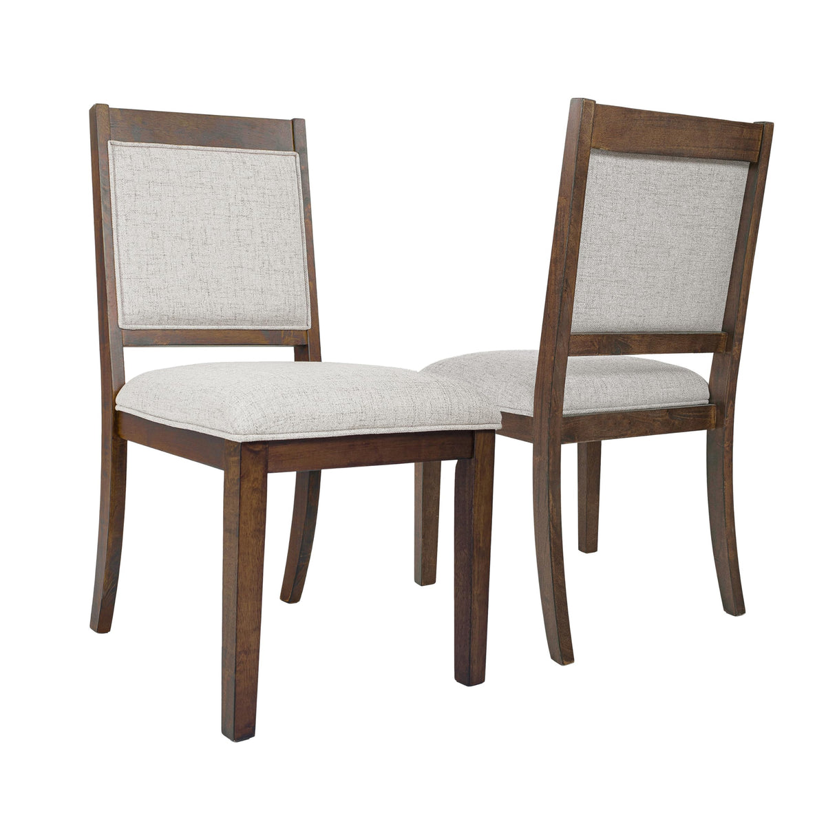 Homepop Open Back Upholstered Wood Frame Dining Chairs -Neutral Textured Solid (Set Of 2)