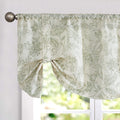 Lazzzy Green Floral Tie Up Valance Curtain Linen Farmhouse Valance for Kitchen Living Room Bathroom Bedroom Country Valances Win