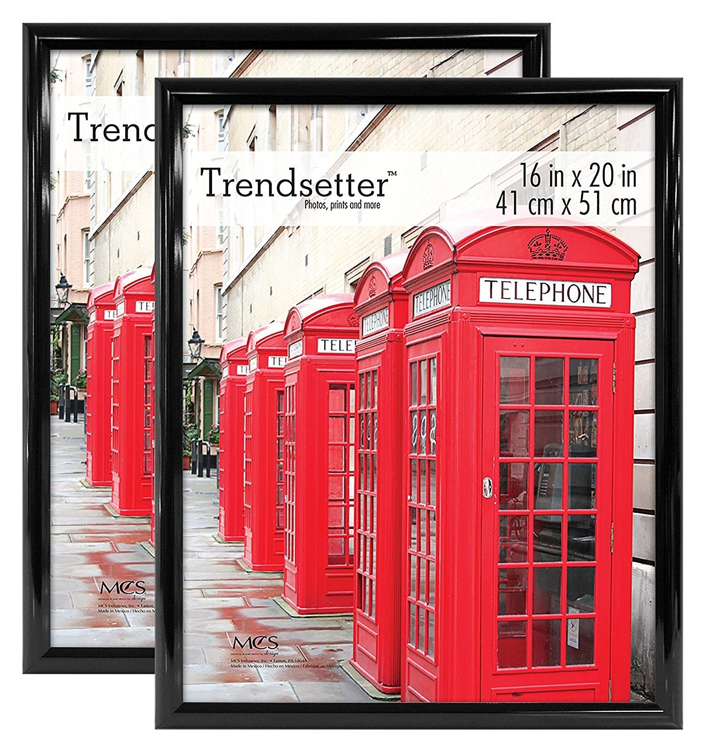 MCS Trendsetter 16x20 Poster Frame Black High-Gloss, Vertical & Horizontal Wall Hanging Large Picture Frame for Photos, Posters 