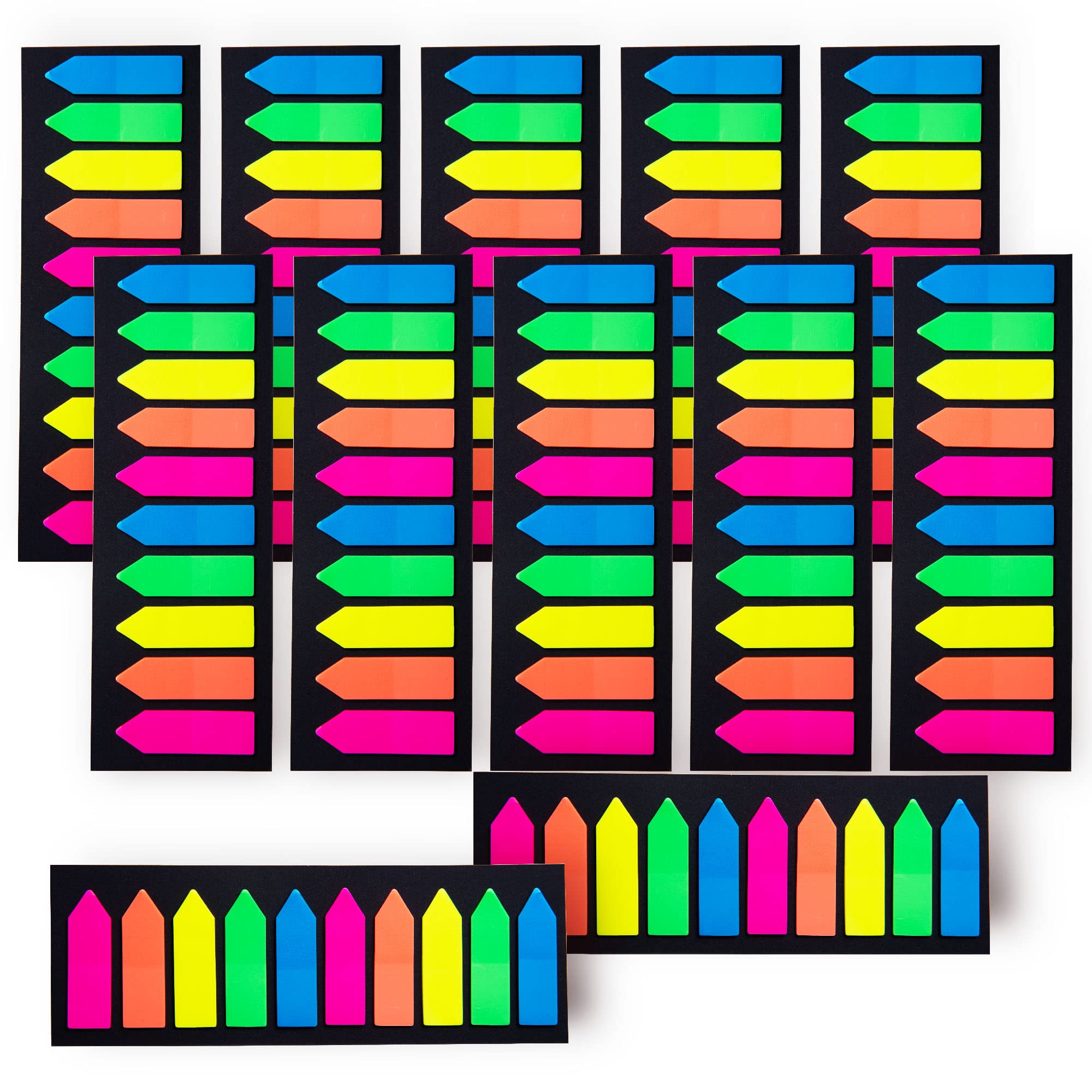 Ericter 2400 Pcs Sticky Tabs Page Markers Sticky Index Tabs, Arrow Flag Tabs - 10 Primary Color Tabs Page Flag Markers Bookmarks