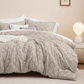 Bedsure Boho Comforter Set Queen - Linen Tufted Shabby Chic Bedding Comforter Set For All Seasons, 3 Pieces Western Comforter Se