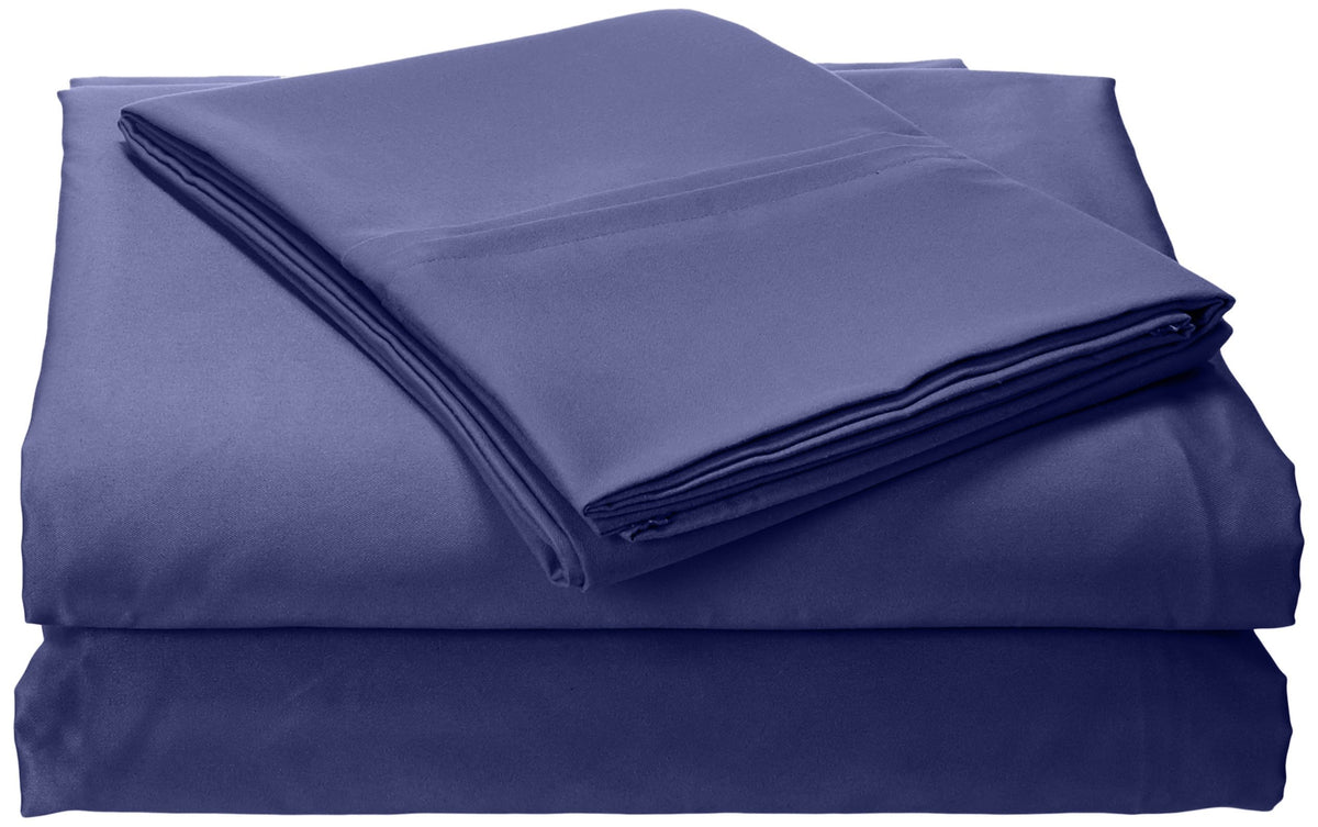 Tribeca Living Mf110Dpssfudb Solid Deep Pocket Sheet Set, Full, Moonlight Blue