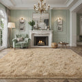 Larhom Extra Large Soft Area Rugs for Living Room Bedroom, 8x10 Feet Beige Shag Rug Carpet, Plush Fluffy Carpet for Kids Girls R