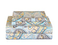 Pointehaven Bedding 4 Pieces Full 100% Cotton Percale Sheets- Printed Bed Sheet & Pillowcase Sets- Soft Cotton Bed Sheets Set- F