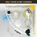 Orimade Corner Shower Caddy With 2 Hooks Wall Mounted Metal Bathroom Shelf Storage Organizer Adhesive No Drilling 2 Pack, White