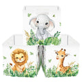 HUUMONSS 11.8 Jungle Animals Cube Storage Organizer Set 3Pcs Lion Giraffe Elephant Cube Storage Bin for Bathroom/Bedroom Parent